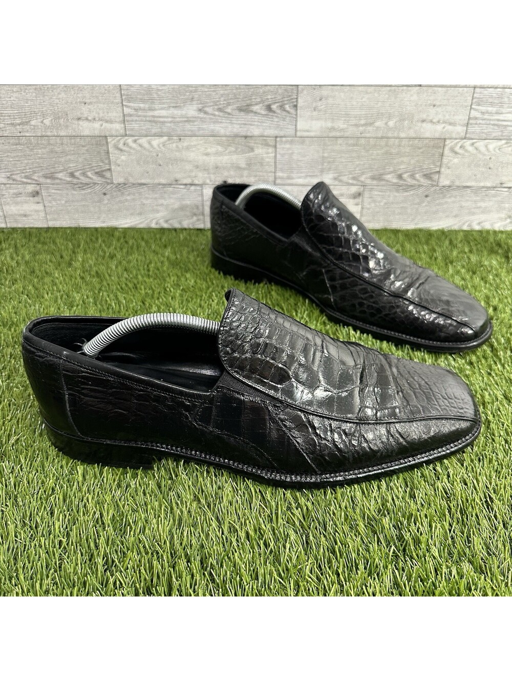 Caporicci Alligator Black Leather Loafers Dress Shoes Men’s Size 10.5